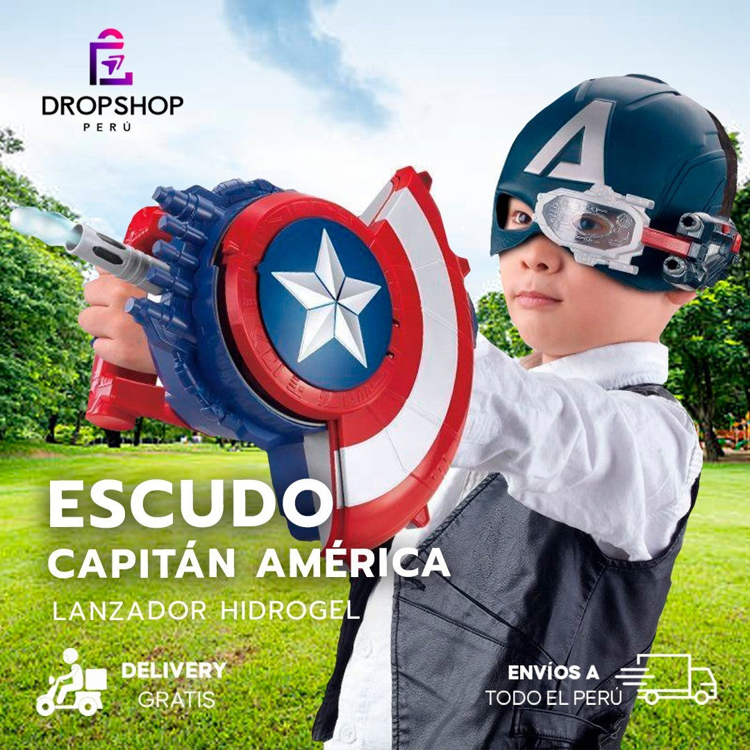 Escudo del Capitán América con Lanzador de Balas de Hidrogel