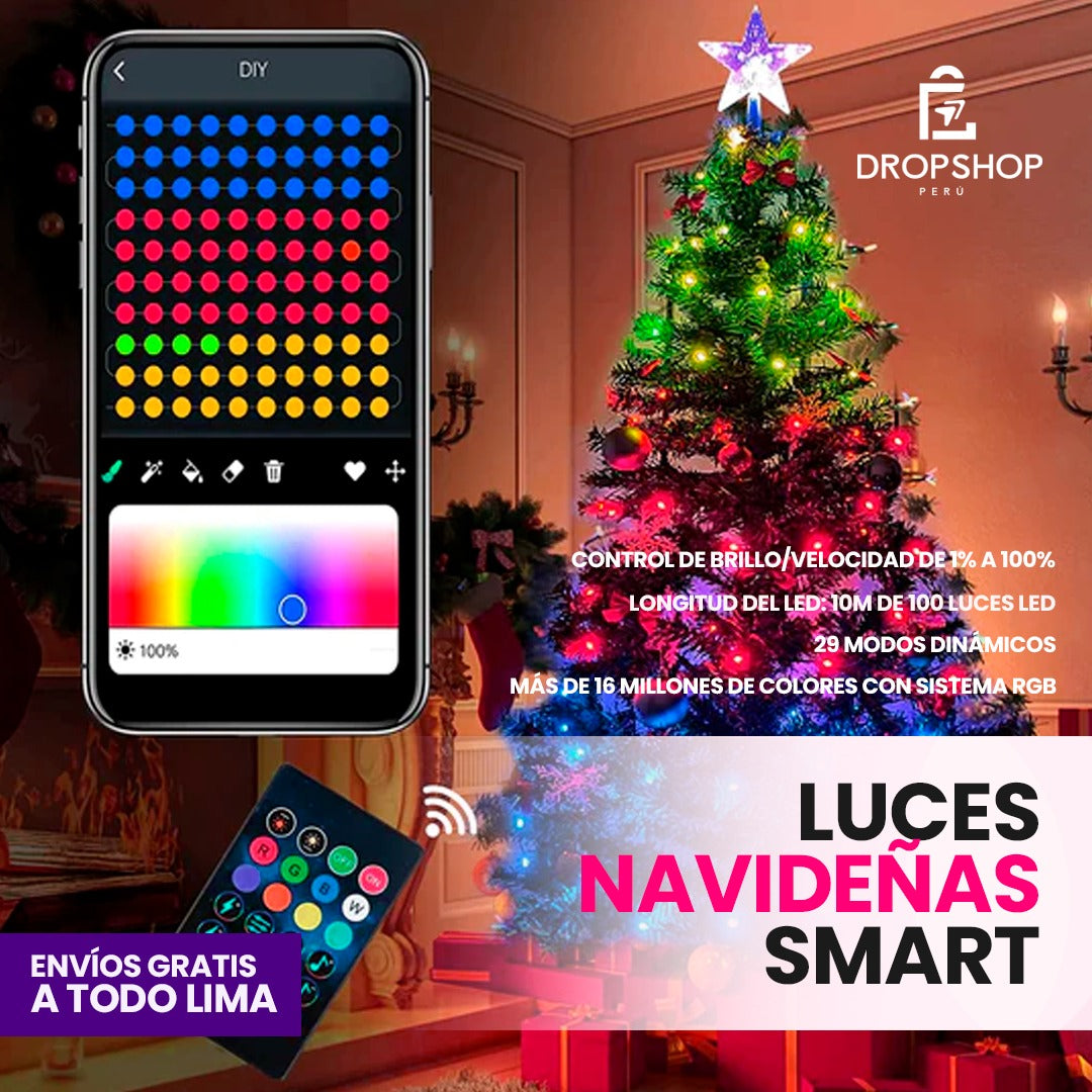 Luces Navideñas Smart LED RGB de 10 metros