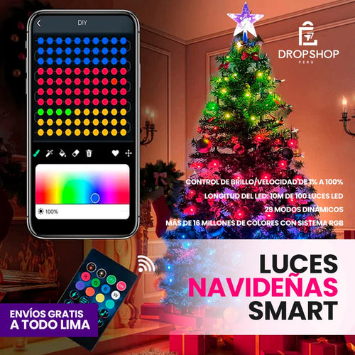 Luces Navideñas Smart LED RGB de 10 metros